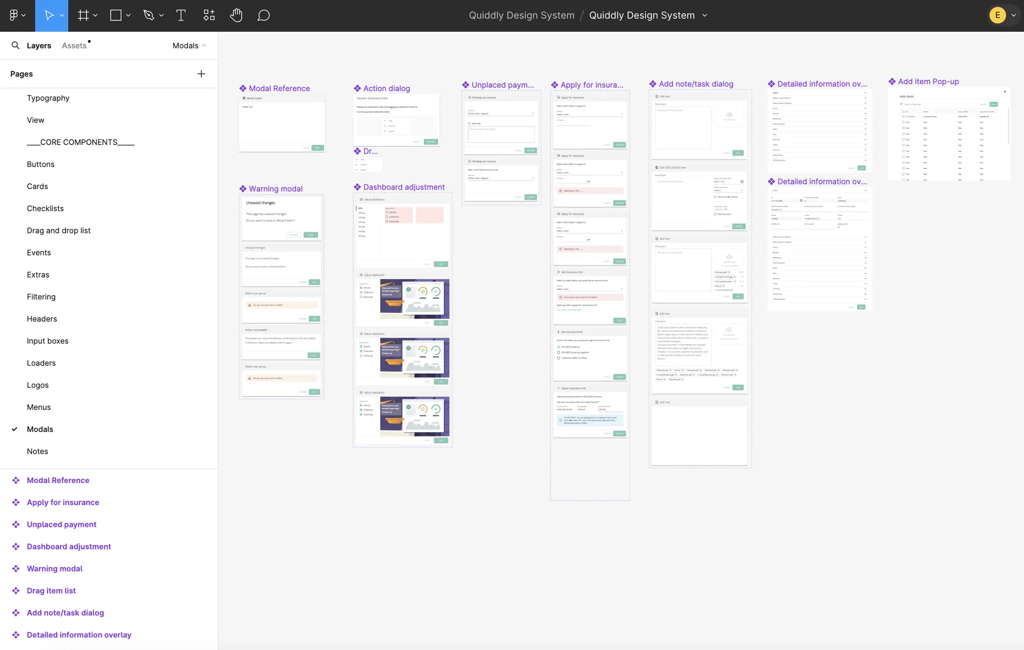 Quiddly Design System in Figma