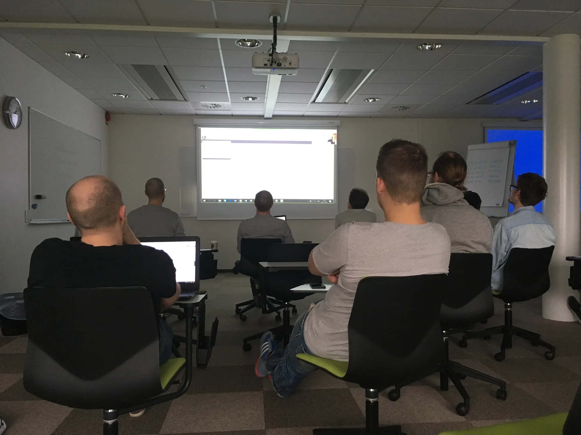 Photo: developers watching a usability test
